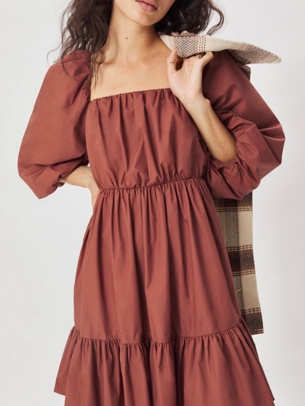 NWT Mare Mare x Anthropologie Maria Tunic Dress Chocolate Brown Sz M